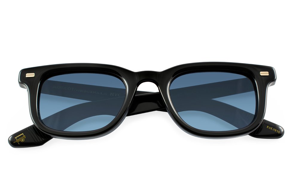 メガネ MOSCOT Moscot - KLUTZ - Black (KLUTZ BLACK DEMO LENSES) Moscot Klutz Black Denim sunglasses - Sunglass Bar